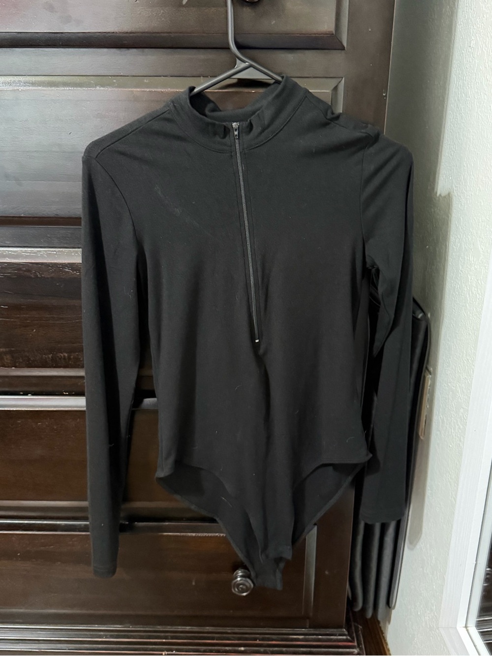 Mangopop Black Turtleneck Zip Up Body Suit Size M